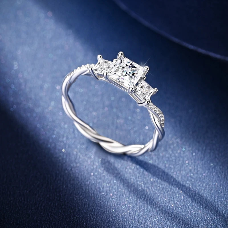 Moissanite Ring Real 925 Sterling Silver Simple Sparkling Shiny Oval Stone Ring For Women Engagement Wedding Luxury Fine Jewelry - Uknowucme