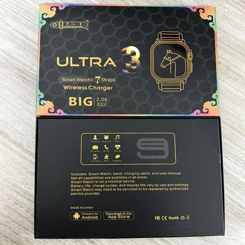 7 Watch Straps New Watch10 Ultra 3 Smartwatch 2.2HD Amoled Circular Screen ECG Monitoring Reloj Inteligente Wristwatch - Uknowucme
