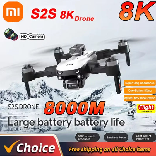 XIAOMI MIJIA S2S Drone 8K 5G UAV HD Aerial Photography Dual-Camera Omnidirectional Obstacle Brushless Avoidance Quadcopter Toys