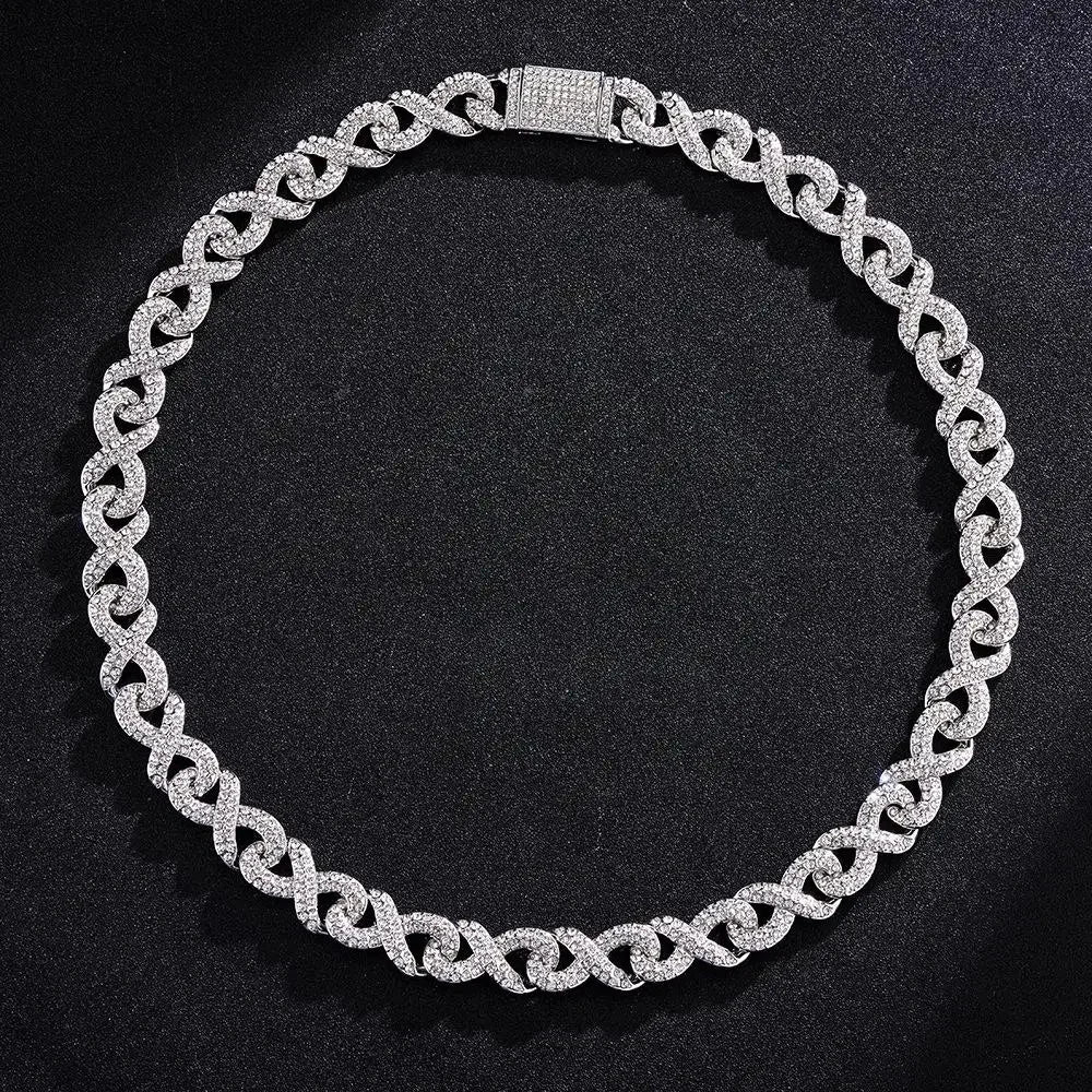 2023 New High Quality 15mm Iced Out Bling Micro Paved Cz Symbol Cuban Link Chain Choker Necklace Hip Hop Jewelry  For Boy Men - Uknowucme