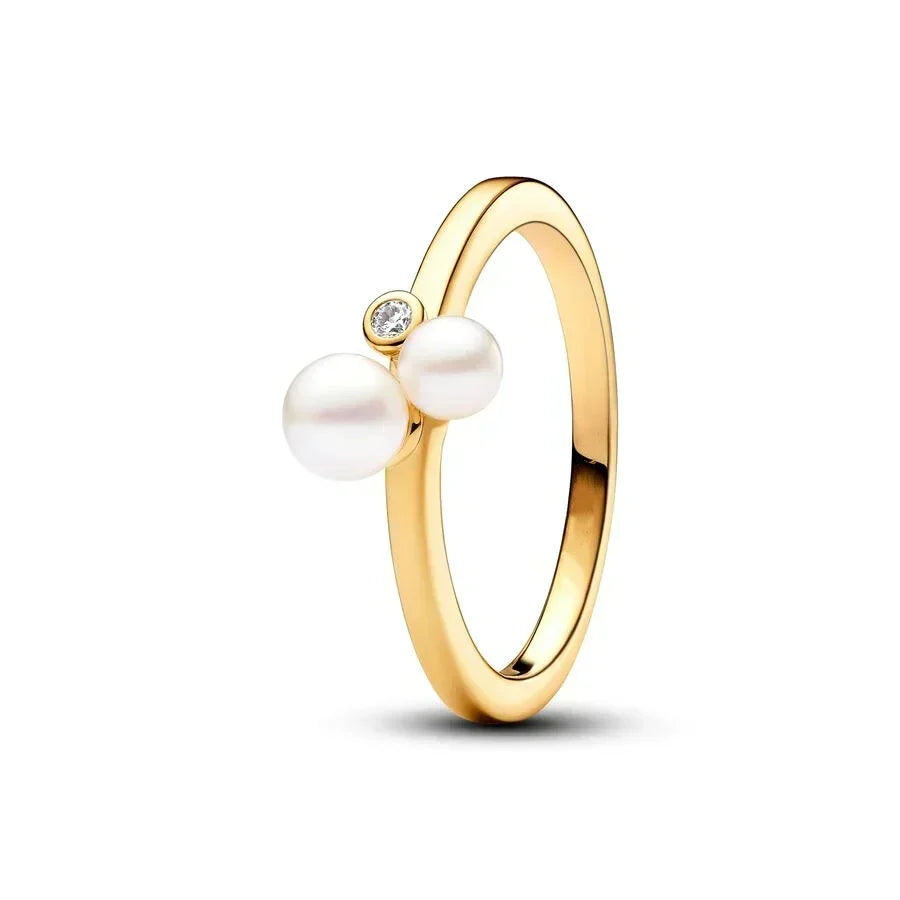 2024 New 925 Sterling Silver pretty Black Sparkling Row Eternity Overlapping Band Treated Freshwater Cultured Pearls Open Ring - Uknowucme
