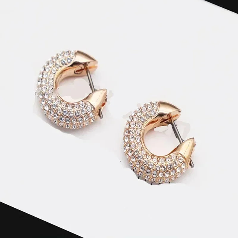 2025 New Trend Fine Jewelry Sets Charm Personality Gold Silver Geometric Crystal Fashion Personality Necklace Earrings for Women - Uknowucme