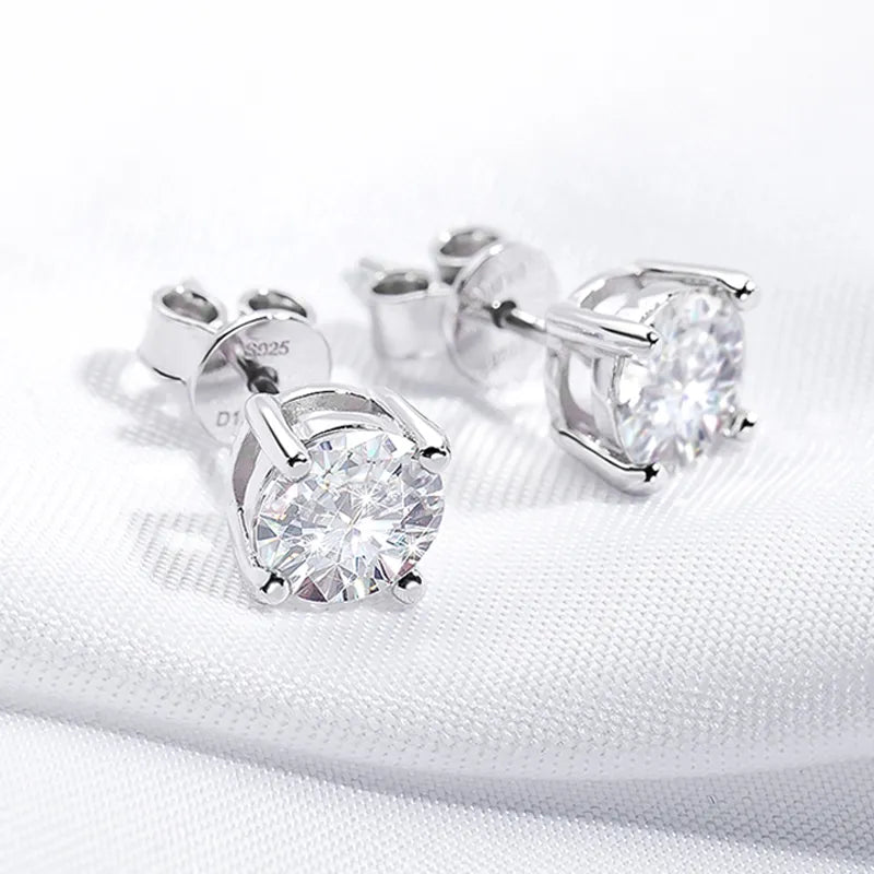 Smyoue 0.1-3CT Test Passed Moissanite Studs Earrings for Men Women S925 Silver Platinum Plated Bride Wedding Diamond Studs GRA - Uknowucme