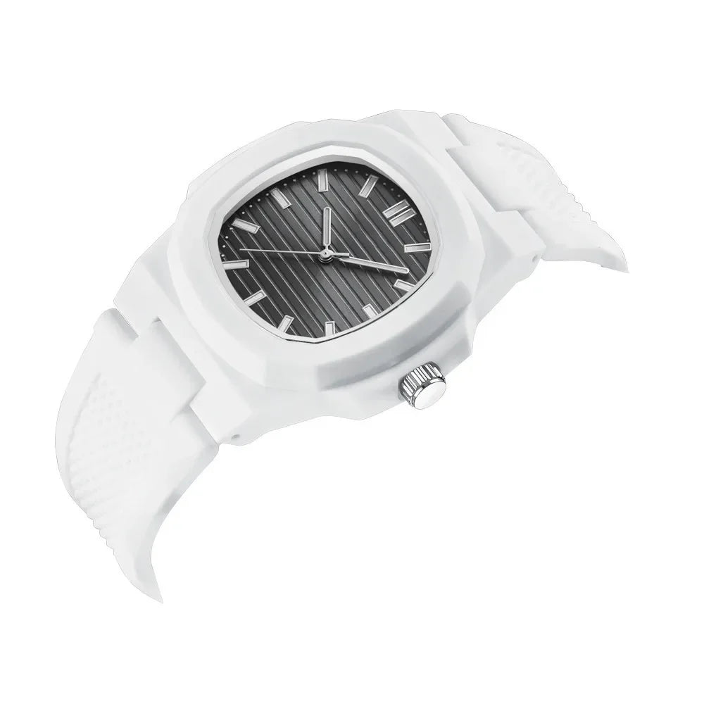 Men Women Watch Classic Orologio Simple Couple Black White Silicone Blue Reloj Quartz Wristwatch Male Man Ladies Student Clock - Uknowucme
