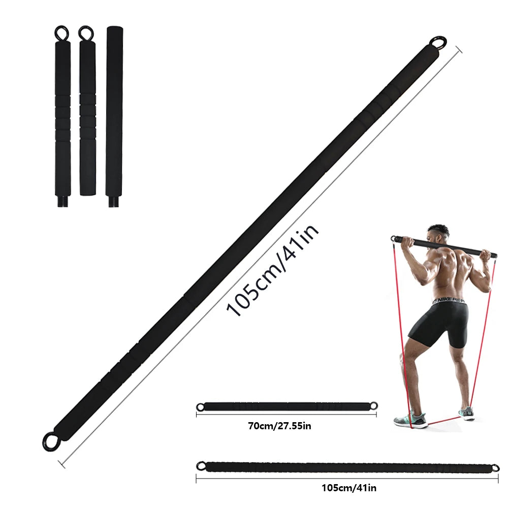 500LBS Workout Resistance Bands Yoga Elastic Band Upgrade Training Bar Set Fitness Equipment Pilates Exercise Gym Bodybuilding - Uknowucme