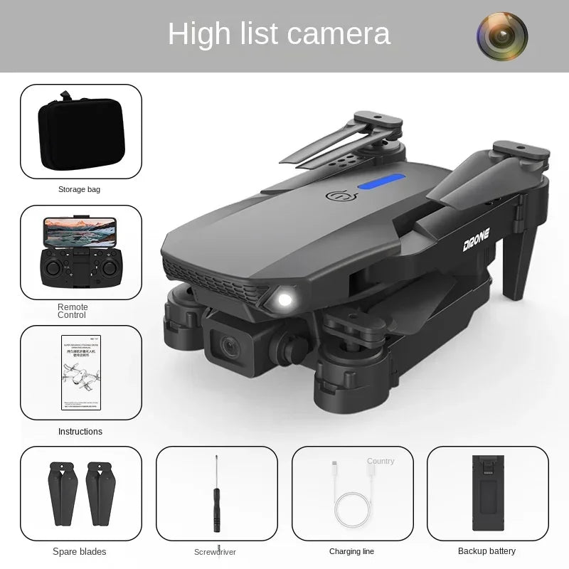 Drone E88 Pro Drone Aerial Photography High Definition 4k Dual Camera Quad Axis Remote Control Aircraft Children's Toys - Uknowucme