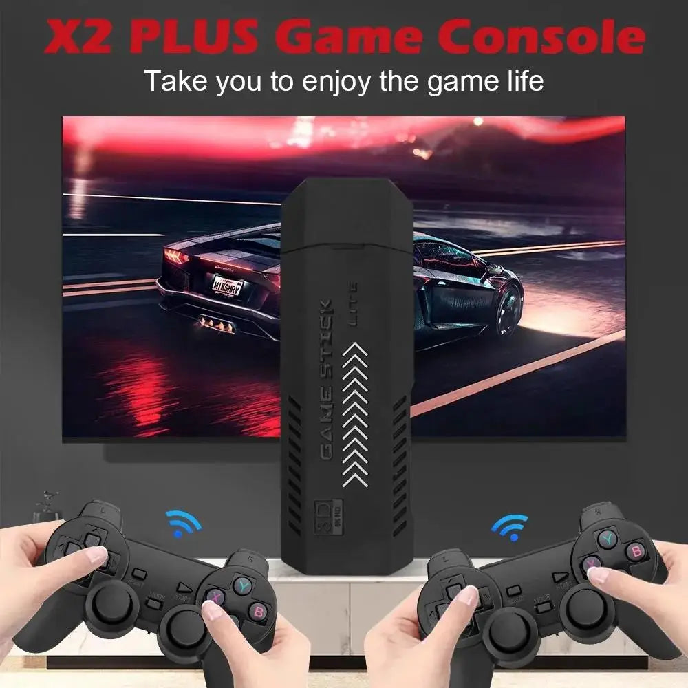 X2 Plus 128G 40000 Game GD10 Pro 4K Game Stick 3D HD Retro Video Game Console Wireless Controller TV 50 Emulator For PS1/N64/DC