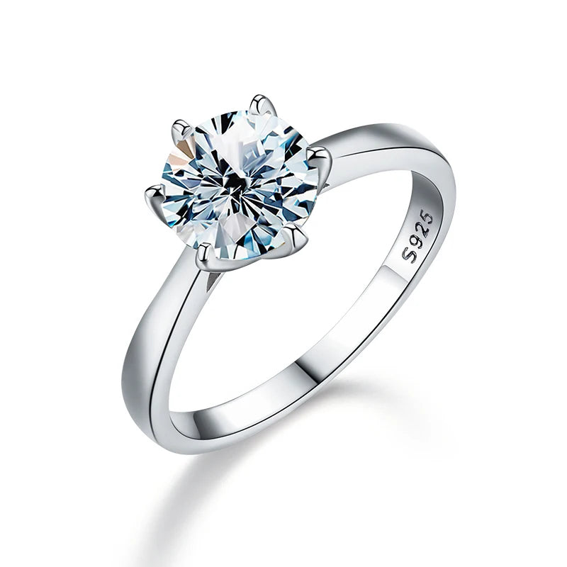 GRA 0.5ct 1ct Real Moissanite Ring Engagement Wedding Diamond Rings for Women 925 Sterling Silver Luxury Quality Fine  Jewelry - Uknowucme