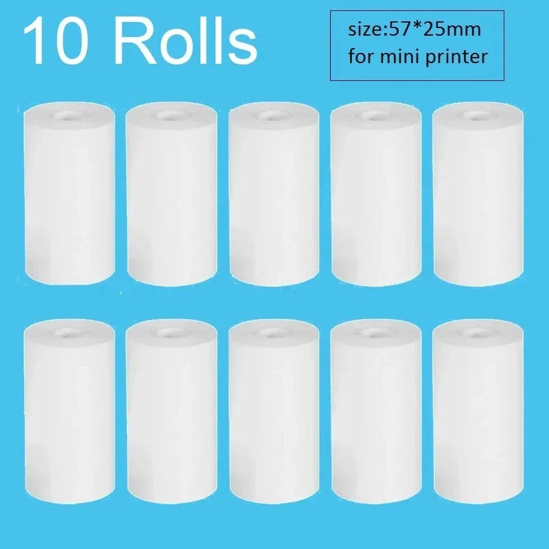 57*25mm Thermal Paper 30 Rolls White Children Camera Instant Print Kids Camera Printing Paper Replacement Accessories Parts - Uknowucme
