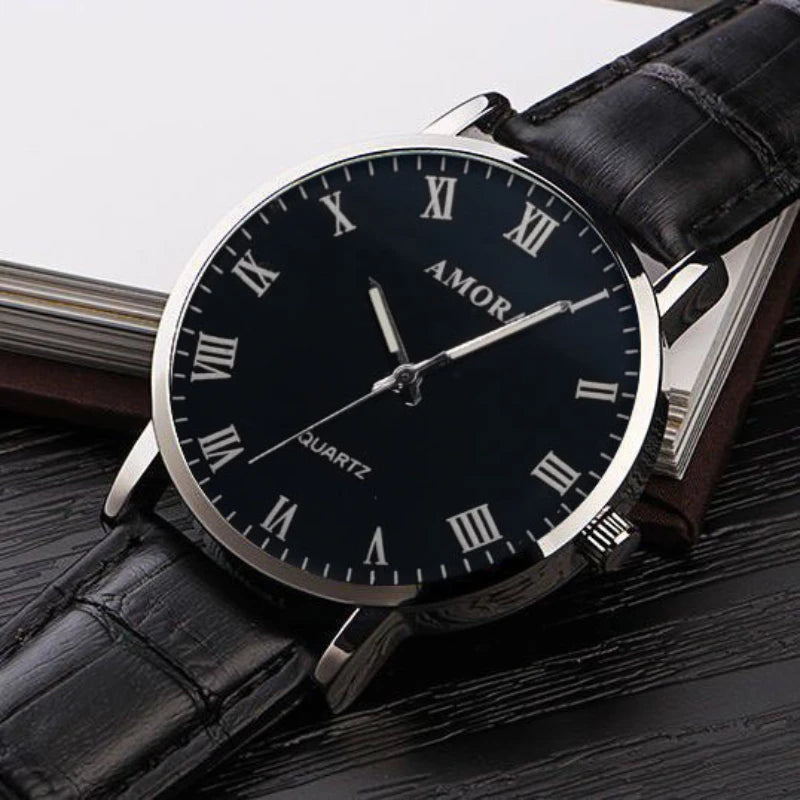 Men's Watches Business Wrist Watch Leather Strap Watches Quartz Wristwatches Clock Men Casual Simple Watch Relógio Masculino - Uknowucme