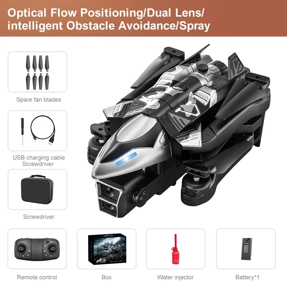 Drone Spray Fighter HD Dual Camera A66 Aerial Photography Drone Obstacle Avoidance Optical Flow with WIFI Signal Headless Mode - Uknowucme