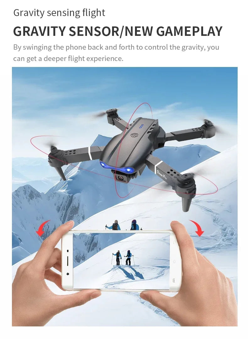 2024 E99Pro RC Drone 4K Professinal With 1080P Wide Angle HD Camera Foldable Helicopter WIFI FPV Height Hold Gift Toy - Uknowucme