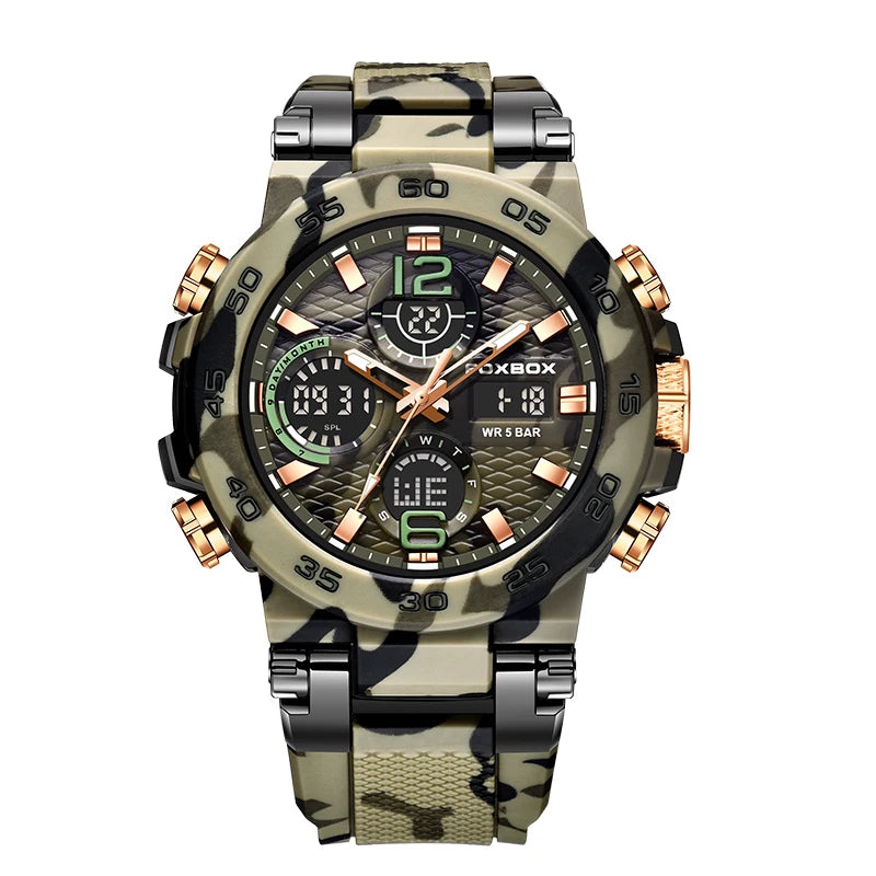 FOXBOX Military Digital Watch for Men Camouflage Waterproof Wristwatch Mens Shockproof Sport Quartz Tactical Clock Montre Homme - Uknowucme