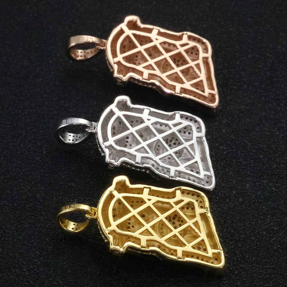 ESKEEM Hip Hop Moissanite Small Jesus Head Pendant 18k Gold Plated 925 Sterling Silver Iced Out VVS Jewelry Pass Diamond Test