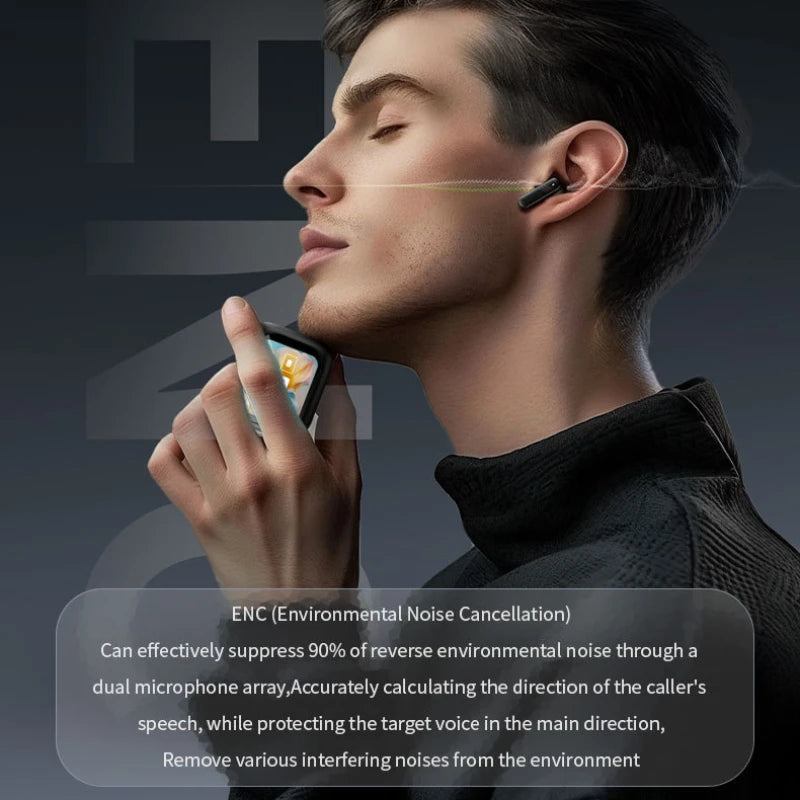 Color Touchscreen Bluetooth Earphones TWS Wireless ANC+ENC Noise-cancelling in-ear Earbuds with Display for High Sound Quality - Uknowucme