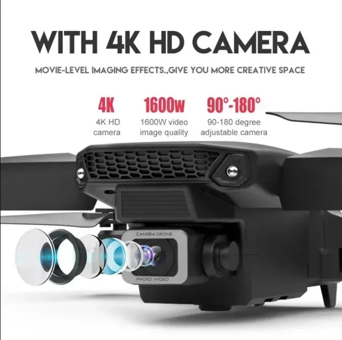 Lenovo E88 Pro Drone 4k Profesional HD 8k Rc Airplane Dual-Camera Wide-Angle Head Remote Quadcopter Airplane Toy Helicopter - Uknowucme