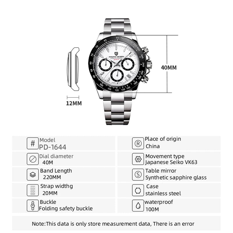 PAGANI DESIGN 2024 New Men's Watches Quartz Business Watch Mens Watches Top Brand Luxury Watch Men Chronograph VK63 Reloj Hombre - Uknowucme