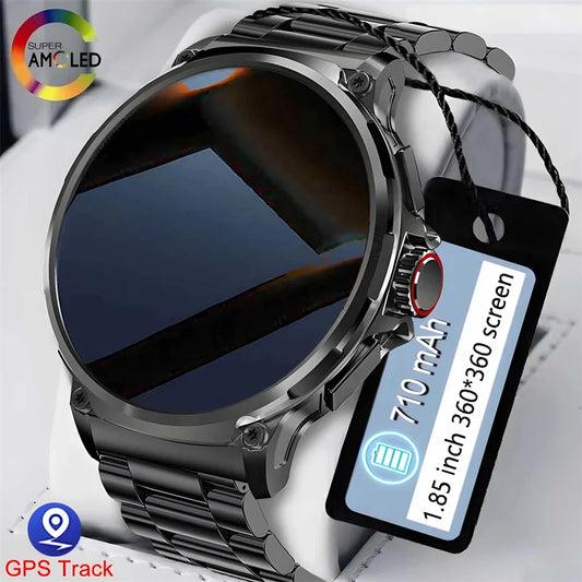 2024 New Men Smart Watch 710Mah Large Battery 1.85 Inch Ultra HD AMOLED Screen GPS Sports Tracker Bluetooth Call Smart Watches - Uknowucme