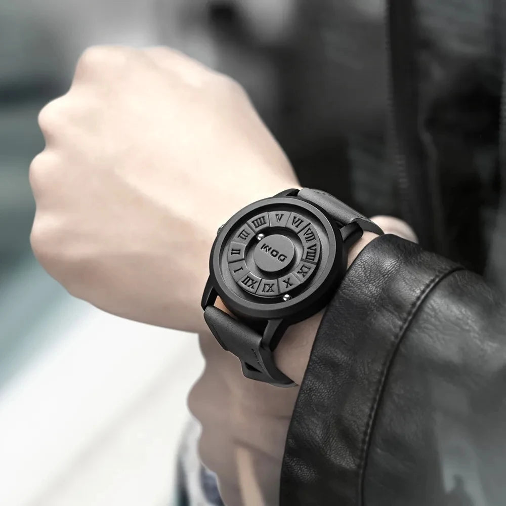 DOM 1345 Men Quartz Watch Fashion Personality Creative Scrolling Iron Ball Magnetic Pointer Waterproof  for Male Watches Gift - Uknowucme