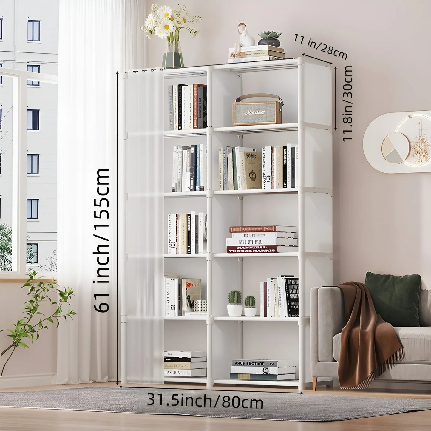 Wardrobe Rack Dustproof Cloth Closet Organizers Cabinet Large Capacity Heavy Duty Simple Assembly Bedroom Hanger Storage Shelves
