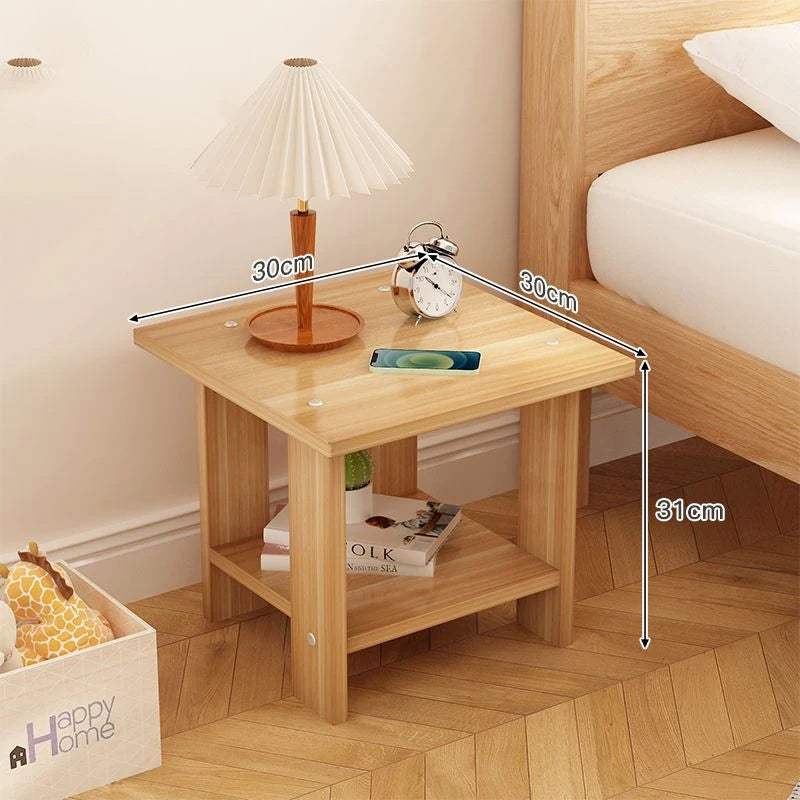 Simple Bedside table Solid Wood Nightstands Double-Layer Night table Living Room Sofa Side Table Modern Home Bedroom furniture - Uknowucme