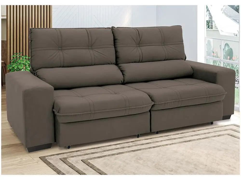 4 Seater Suede Brunello Linoforte Recliner Retractable Sofa
