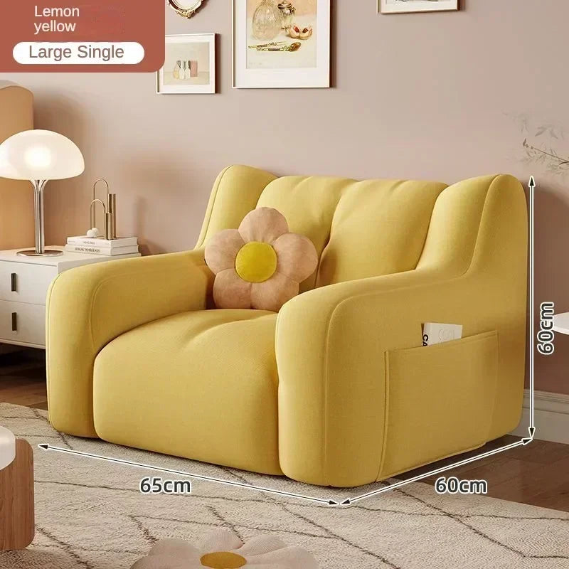 Luxury Home Fabric Living Room Curved Bean Bag Sofa Lazy Casual Balcony Floor Lounge Salas Muebles Children's Sofa