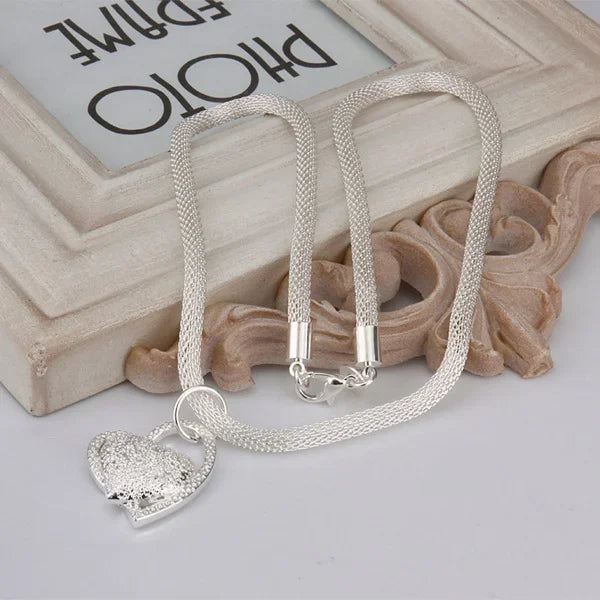 925 Sterling Silver Necklace Gorgeous Charm Fashion  Heart Wedding Lady Love for Women Noble Luxury 18 Inches 45cm Jewelry - Uknowucme