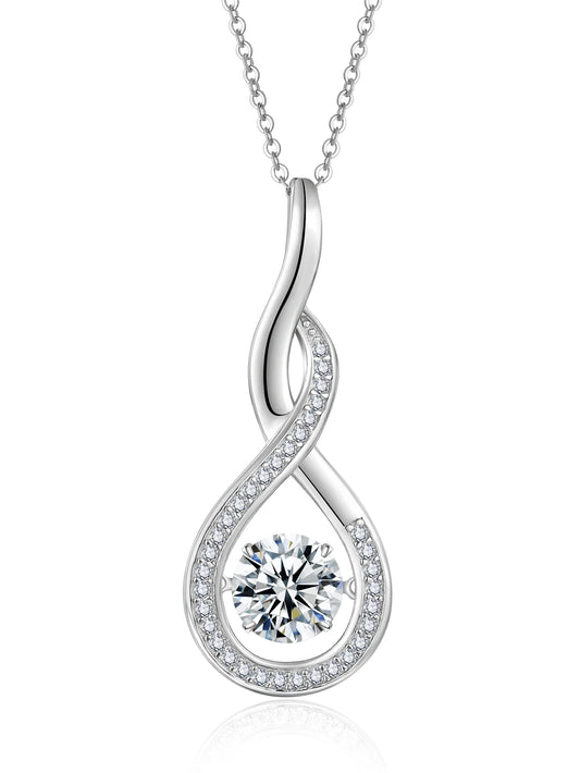 Moissanite pendant necklace smart model, 925 sterling silver, for your lover - Uknowucme