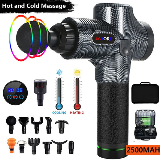 New Upgrade Heat/ Cold Massage Gun, Easore X5 Pro Deep Muscle Massager With 11/12 Heads Brushless Motor For Home Gym