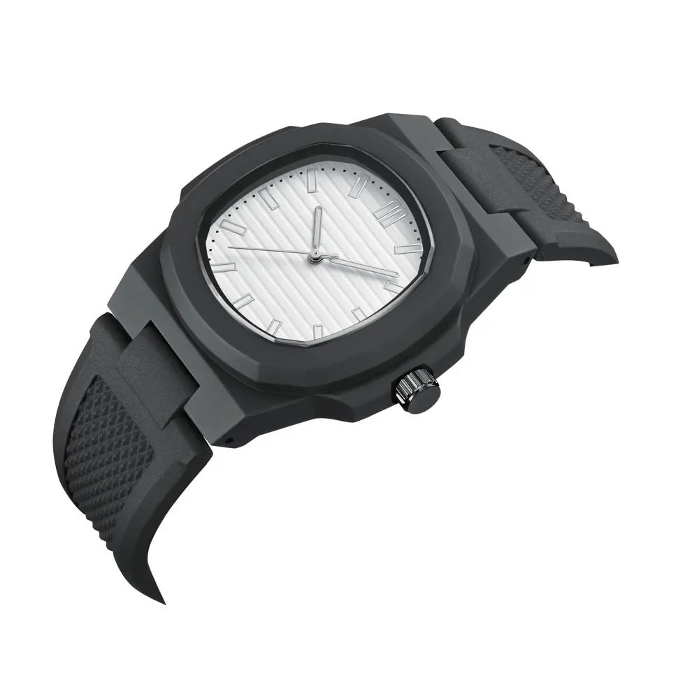 Men Women Watch Classic Orologio Simple Couple Black White Silicone Blue Reloj Quartz Wristwatch Male Man Ladies Student Clock - Uknowucme