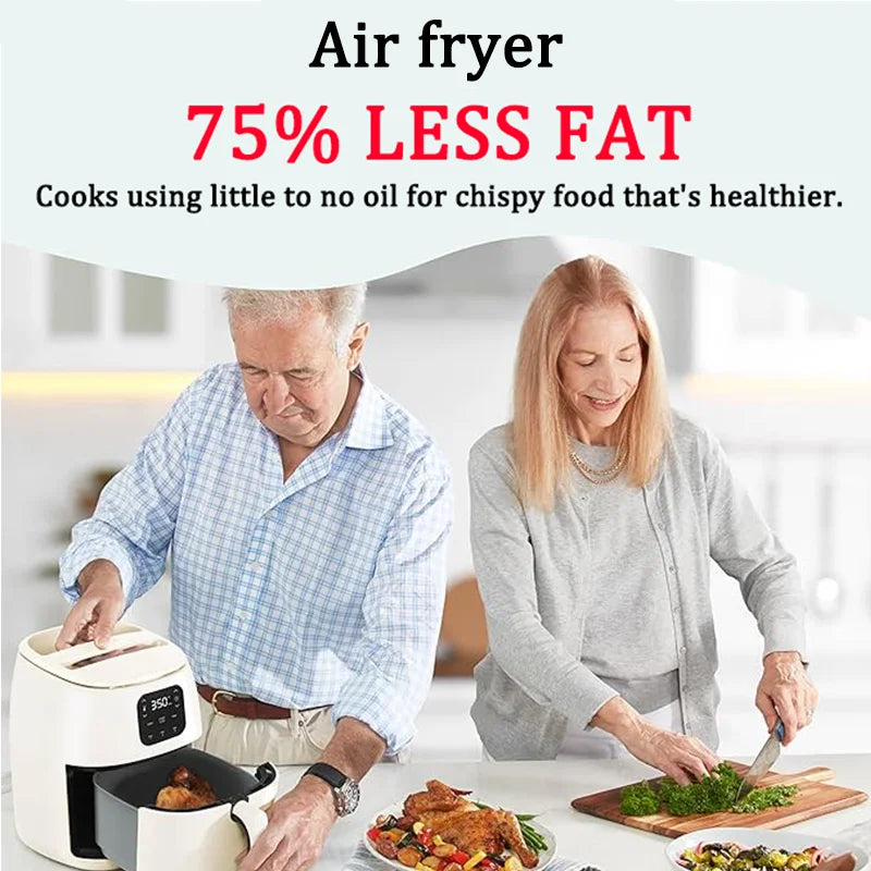 Ceramic Air Fryer Oven, 2.6 Quart, Compact, Cook Healthier Meals, Nonstick Surface, Auto Shutoff, Digital Screen - Uknowucme