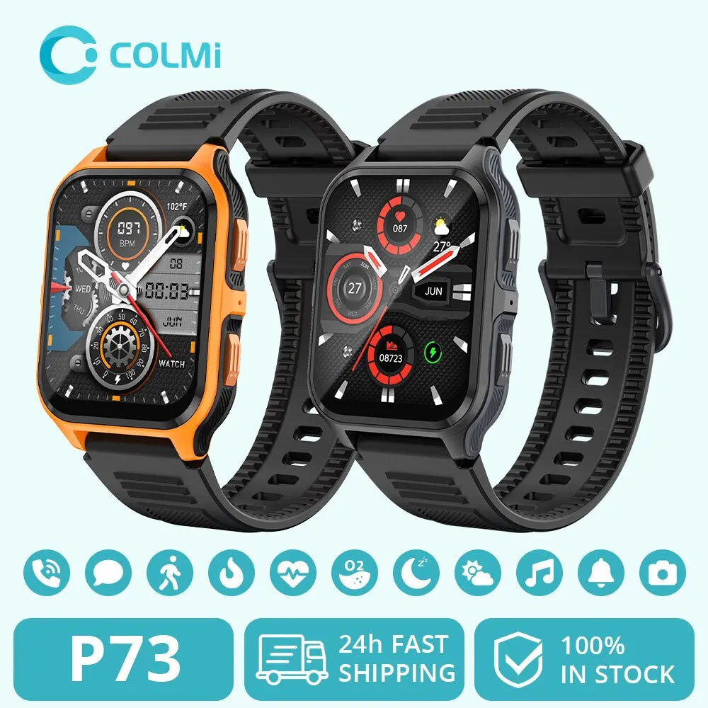 COLMI P73 1.9" Outdoor Military Smart Watch Men Bluetooth Call Smartwatch For Xiaomi Android IOS, IP68 Waterproof Fitness Watch - Uknowucme