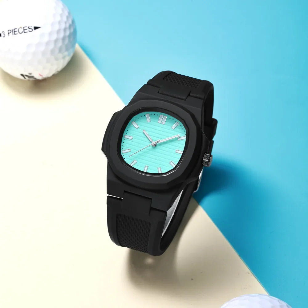 Men Women Watch Classic Orologio Simple Couple Black White Silicone Blue Reloj Quartz Wristwatch Male Man Ladies Student Clock - Uknowucme