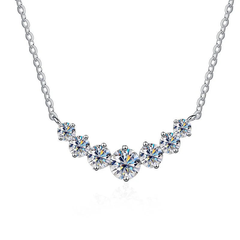 Moissanite Necklace For Woman Wedding Fine Jewely With Certificates 925 Sterling Sliver Plated 18k White Gold Necklace - Uknowucme