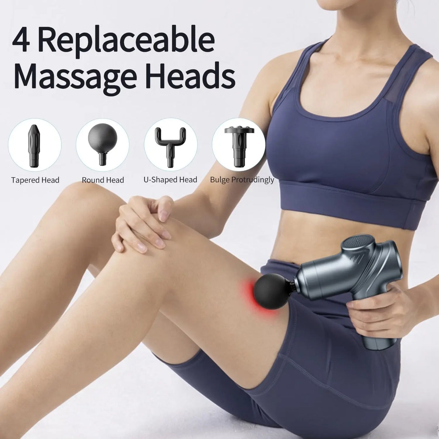 Massage Gun Silent Brushless Motor Portable Massager with 4 Interchangeable Head Deep Muscle Relief and Relaxation Gifts