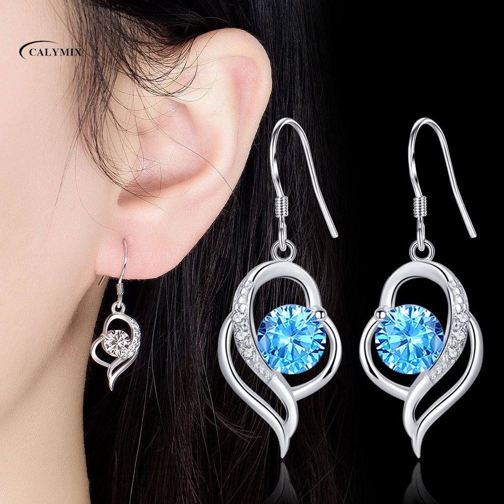 NEW S925 Sterling Silver Color Simple Round Bling CZ Zircon Stone Stud Earrings Fashion Jewelry Korean Earrings for Women Girl - Uknowucme