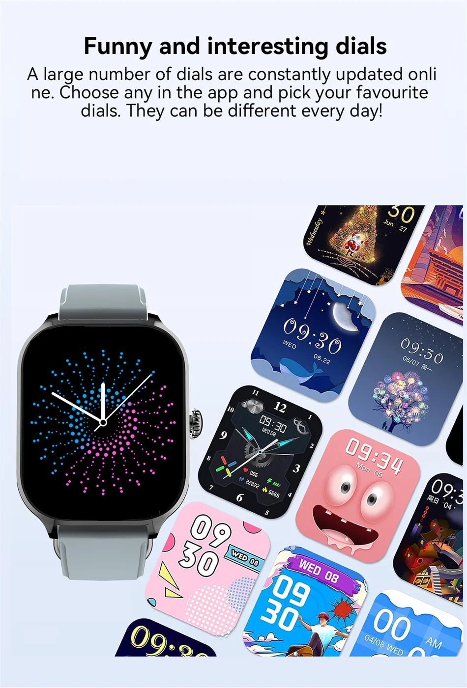 New Smart Watch For Android iOS 2.01" Smartwatch Answer Make Call Waterproof Sports Fitness Tracker Heart Rate Sleep Monitoring