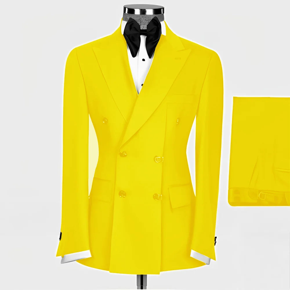 Formal Men's Suit 2-piece Peak Lapel Blazer Groom Wedding Tuxedo Classic Slim Fit Outfit Tailor-made Tuxedo for Male - Uknowucme