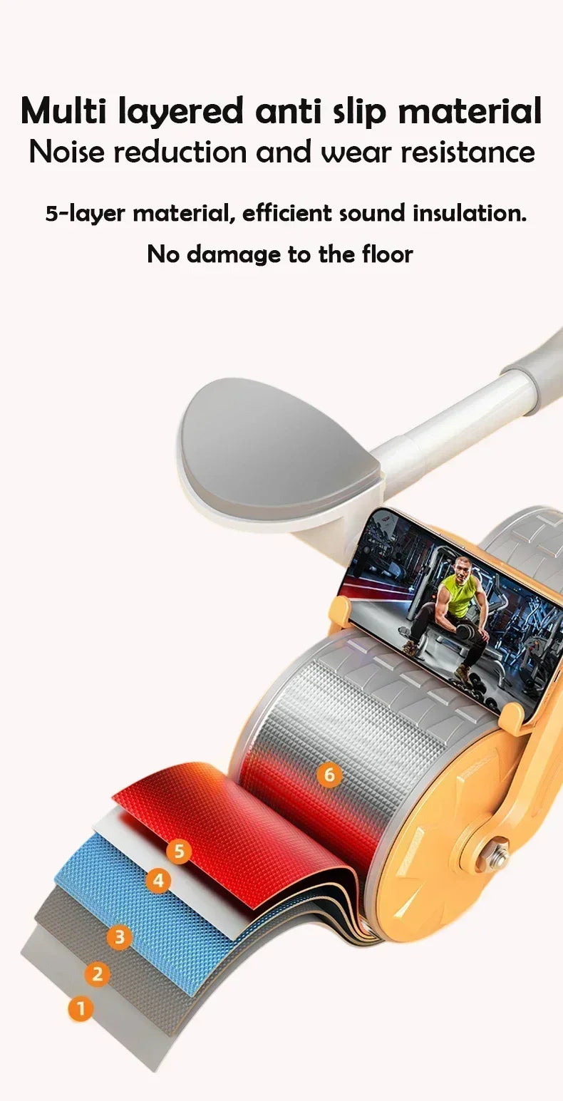 AB Roller Wheel Automatic Rebound Abdominal Muscle Training Push-up Abdominal Roll Elbow Flat Plate Home Fitness Exercise - Uknowucme