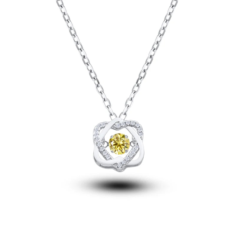 Moissanite Necklace For Women 100% Sterling S925 Silver With White Gold Plated Lab Diamond Jewelry Wedding Pendant with O-chain - Uknowucme