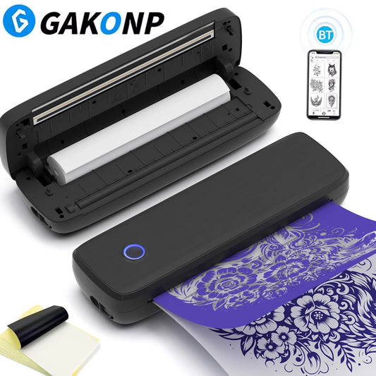 Portable Wireless Tattoo Transfer Stencil Printer Bluetooth No Ink 2550mAh Tattoo Thermal Printer Compatible with Phone & PC - Uknowucme
