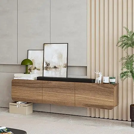 Atelier Mobili Floating TV Stand for 75 Inch TV, Wall Mounted Entertainment Center, Modern Media Console, Mid Century Modern TV