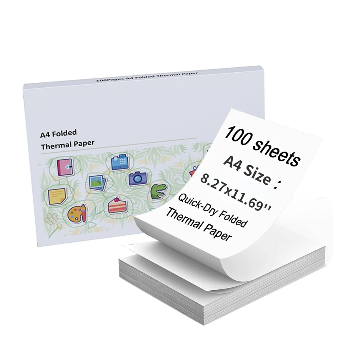 A4 Thermal Paper Printer Paper for A4 Portable Printer,For M08F-Letter, M08F M832,M833, M834,M835, 8.27"×11.69” Size, 100 sheets - Uknowucme