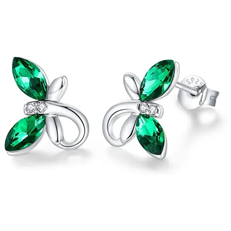 2025 Geometric Green CZ Sparkling Cubic Zirconia Earrings, Suitable for Women's Wedding Parties, Elegant  Jewelry - Uknowucme