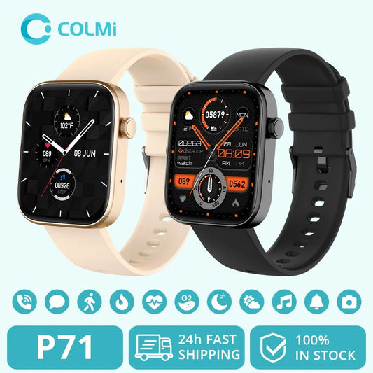 COLMI P71 Voice Calling Smartwatch Men Health Monitoring IP68 Waterproof Smart Notifications Voice Assistant Smart Watch Women - Uknowucme