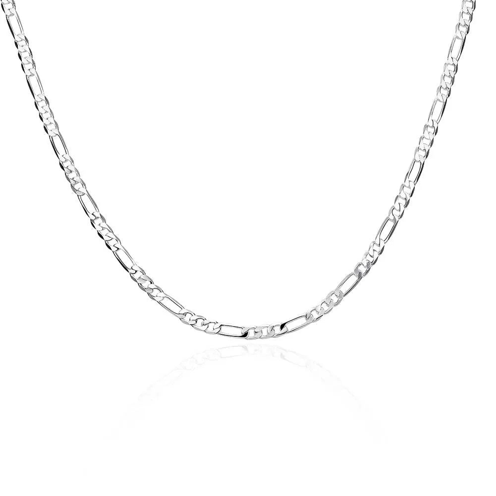 40-75cm 925 Silver 4mm Figaro Chain Necklace for Women Men Long Necklace Hip Hop Jewelry Gift - Uknowucme