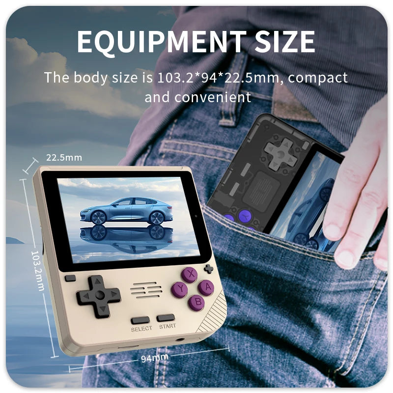 Powkiddy V10 Retro Handheld Gaming Console 3.5-inch IPS Screen 480*320 RK3326 Open Source System Cheap Children Christmas Gift