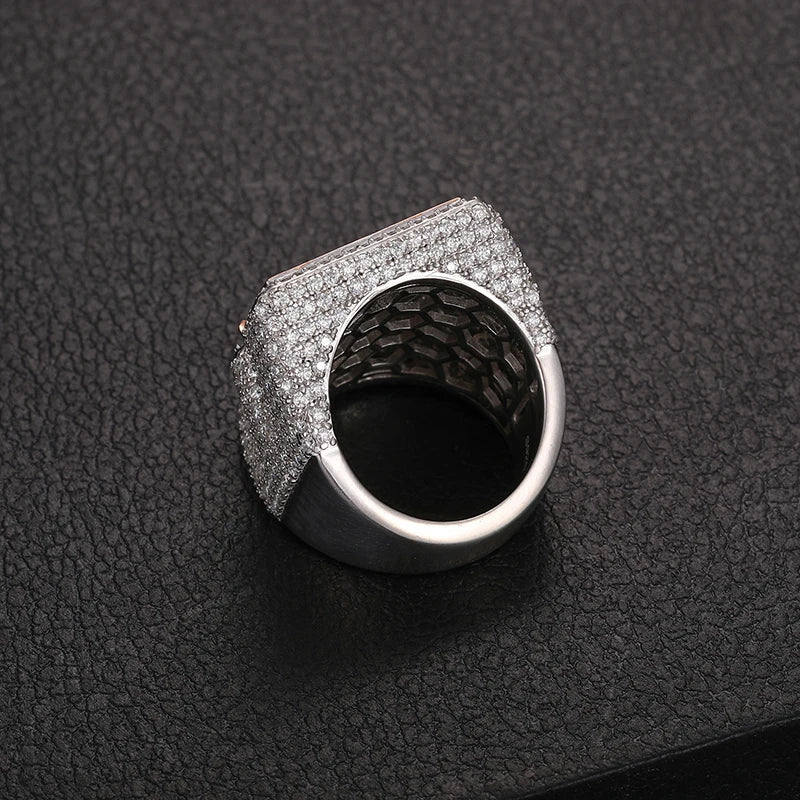 TUHE Unisex Custom letter Ring 925 Silver Skeleton Moissanite Iced Out Hip Hop Rings For Men Hip Hop Jewelry Gifts - Uknowucme
