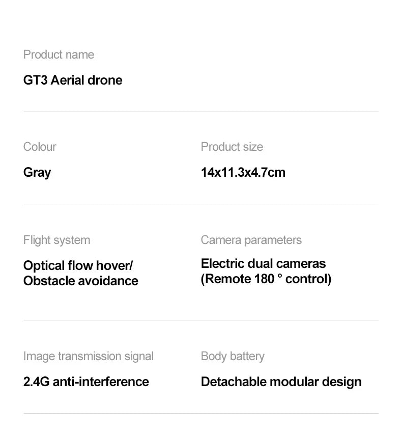 Drone Gt3 Mini Hd 4k Picture Quality Drone Obstacle Avoidance Professional Aerial Photography Aircraft Remote Control Aircraft